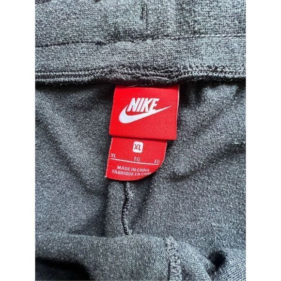 Nike Dark Grey Short Stretchy Athletic Shorts With Pockets And Tie Top - Picture 3 of 5